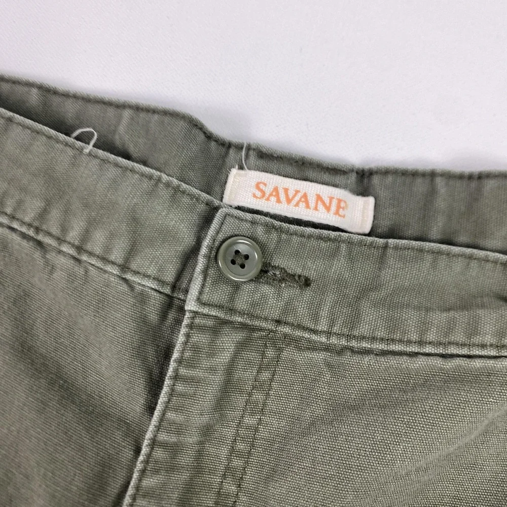 Savane Cargo Shorts Mens Large Green Elastic Waist Utility‎ Pockets Casual